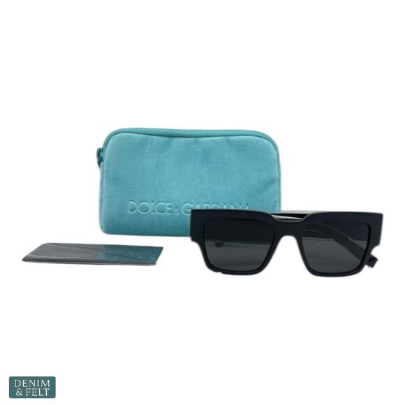 NEW Dolce & Gabbana DG6184 Black Square Logo Sunglasses Wide Fit Modern Luxe main image 7